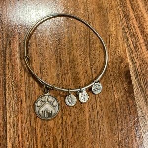 Alex and Ani Paw Print Charm Bracelet adjustable Bangle boho